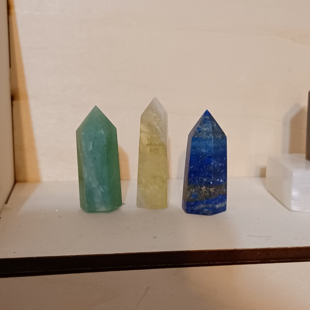 6 pc. Set - Aventurine, Citrine, Lapis Lazuli  w/ meaning cards